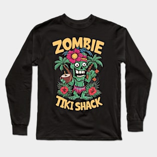 Zombie Tiki Shack Tropical Horror Fan Fun Summer Vacation Long Sleeve T-Shirt